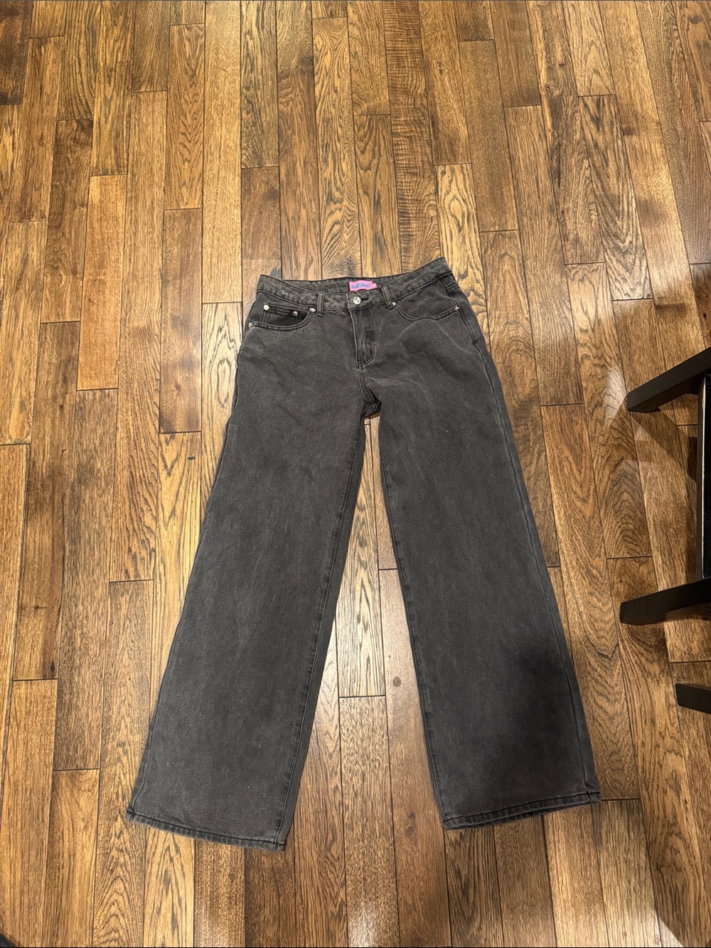 Edikted Washed Black Wide Leg Jeans